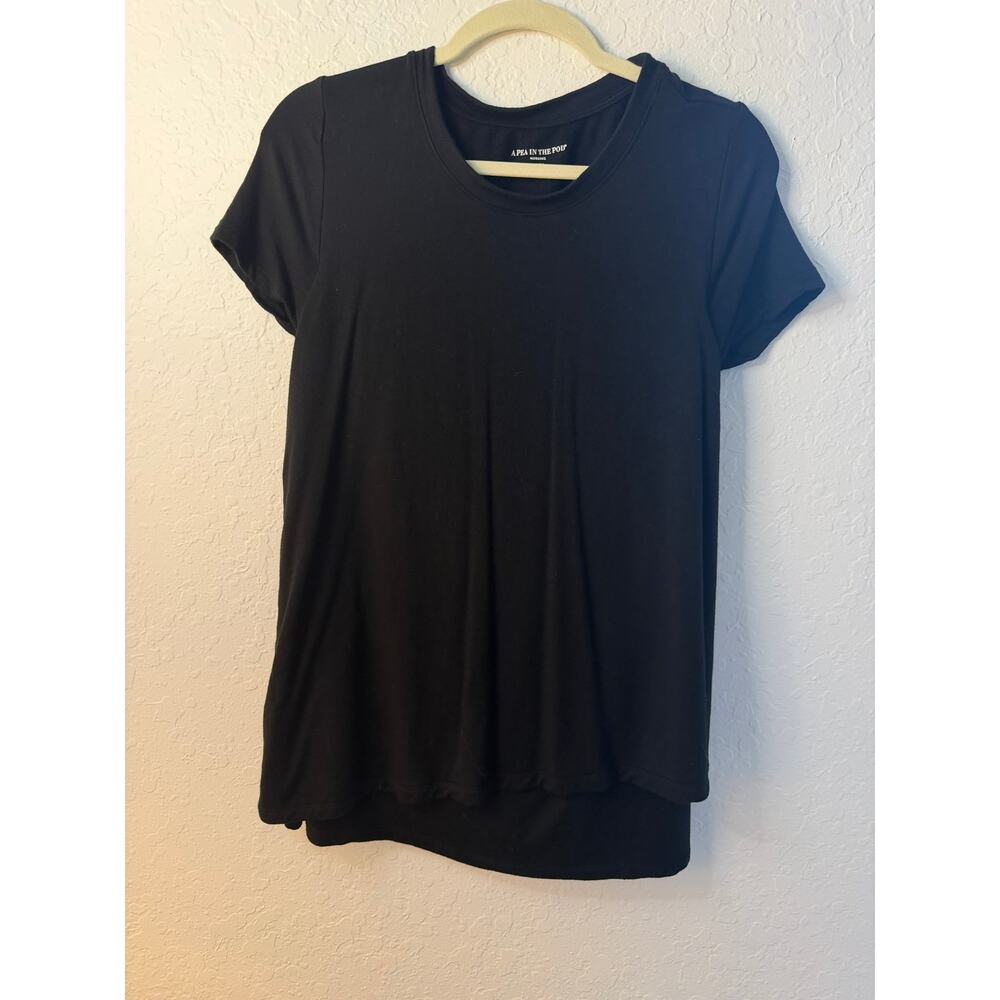 A Pea in the Pod Nursing Black Short Sleeve Maternity T-Shirt Size M